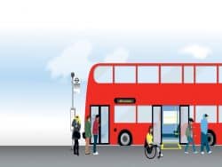 Animated image of bus with passengers