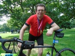 Team Revitalise Ride London participant Martyn with bike