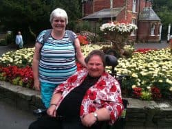 Sharon and Shirley enjoying the beautiful blooms at the Botanic Gardens, Southport