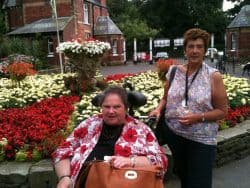 Shirley with Revitalise volunteer and friend, Linda.