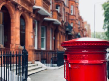 Royal Mail postbox on city street