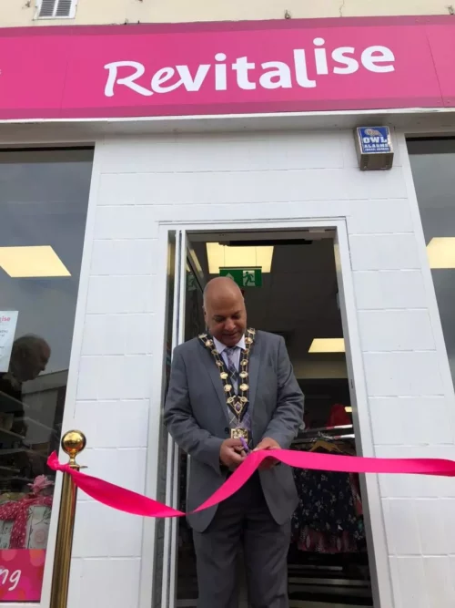 Mayor of Eastleigh opening Revitalise charity shop