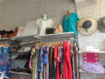 Womenswear clothing and accessories display at Revitalise Hedge End shop