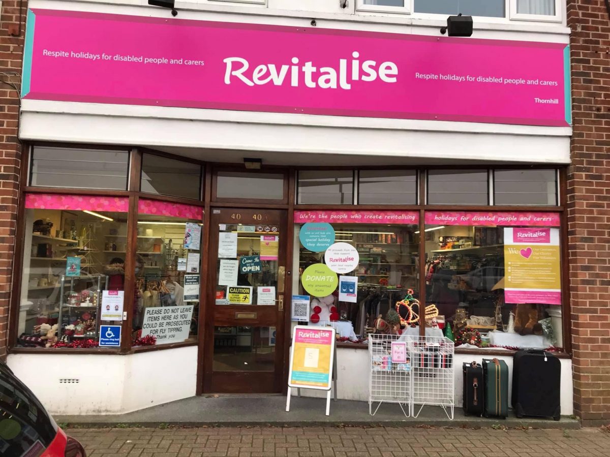 Revitalise Thorn Hill charity shop exterior