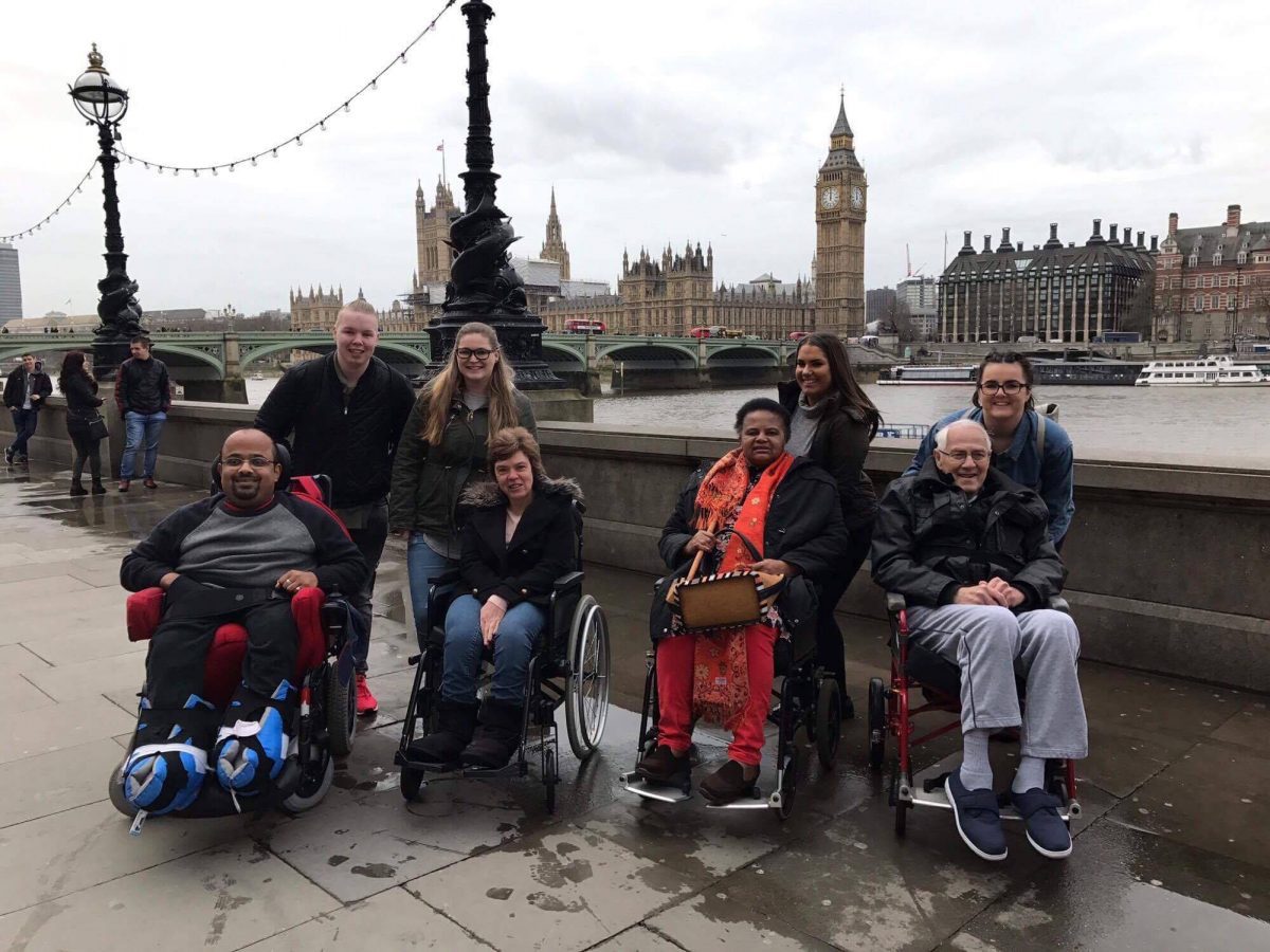 Group of Revitalise guests and volunteers on an excursion in London